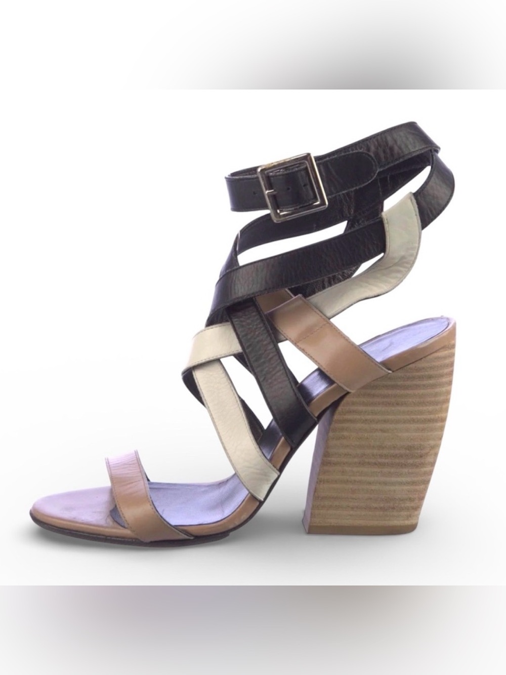 Pierre Hardy Leather Strappy Block Heel Sandal US 7 37.5 $745